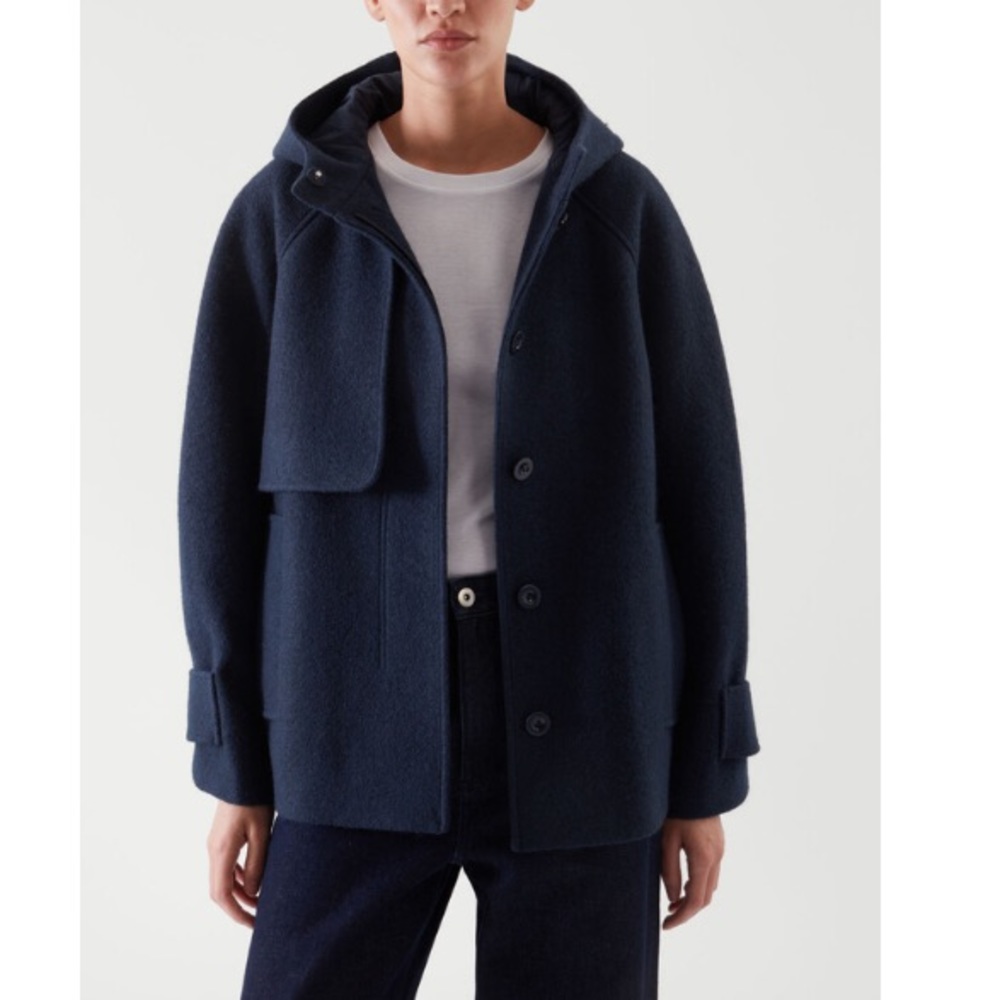 COS 100% wool coat with hood